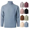 Męskie swetry Wysokiej jakości odzież 2023 Jesienna i zima kolor stały luźny dzianinowy golf mody SWEAT SWEATS Koszula