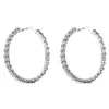 Stud Classic Shiny Glass Gems Big Hoop Earrings For Women Jewelry Fashion Ladys Daily Statement Accessories 231219