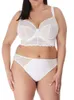 Chiusura con gancio e occhiello con scollo a V Plus Size Ferretto Bralette Indumento intimo in pizzo Stretch Comfort Plus Size Lingerie Set