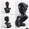 Jewelry Stand Boutique Counter Black Resin Lady Figure Mannequin Display Bust Rack For Necklace Pendant Earrings Mx200810230N Drop D Dhpdq