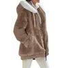 Vestes pour femmes printemps automne lâche peluche fermeture éclair veste à capuche manteaux et manteau rose hiver haut pour femme