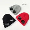 CP HAT Winter Glasses Hat CP Ribbed Knit Lens Beanie Stone Street Hip Hop Sticked Thick Fleece Warm For Women Men 6343