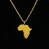 Pendentif Colliers Golden Carte Africaine Hommes Classique Vintage Punk Hip Hop Rock Collier Bijoux Halloween Cadeau