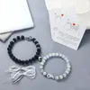 Braccialetti a maglie Design Nero Bianco Perline Bracciale con cuore abbinato per donna Uomo Moda Yin Yang Tessitura Gioielli di amicizia