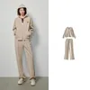 여자 2 조각 바지 Toyouth Women Set 2024 Spring Long Sleeve Sweatshirts and Sweatpants Athflow 스타일 캐주얼 Comfort Khaki Sport Suit