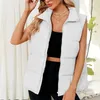 Women's Vests 2023 Fall And Winter Fashion Trend Sleeveless Long Collar Warm Cold Down Cotton Undershirt Thickened Vest Jacket