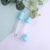 Garrafas de embalagem cosmética Atacado 8ml Vazio Lip Gloss Recipiente Transparente Garrafa Branca Tampa Amarela Recarregáveis Plástico Batom Tubos de óleo labial