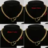 Cadenas Punk Cuban Chokers Collar Mujeres Collar 14K Oro Amarillo Chunky Cadena Gruesa Círculo Hip Hop Hombres Cuello Joyería Gota Entrega Joya DHEFP