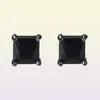 Unisex moda mężczyzn Kolczyki czarne złoto Plated Square Black CZ Stone Studs Kolczyki dla dziewcząt Kobiety na imprezę Wedding2262710