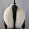 スカーフ女性のための超大きな毛皮の襟黒いナチュラルスカーフレディース冬の首ウォームワープコート80120cm 231218のために毛皮