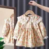 Girl's Dresses Autumn Vintage Girls' Long sleeve Denim Dress A-Line Children Lolita Cute Fashion Baby Girl Outfit Clothing 3-8 Y Old Gift