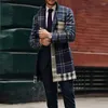 Giubbotti da uomo Uomo Autunno Affari Giacca cardigan da uomo 2023 Moda colletto stampato colletto lungo inverno Casual dritto sottile Coa