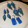 Dangle Earrings Long Full Crystal Tassel Leaf Drop For Women 4 Style Blue Rhinestone Fashion Jewelry Accessories