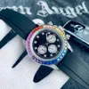 Designeruhr für Herren, 40 mm, Regenbogen-Diamantuhr, hochwertige Designeruhr, automatische mechanische Uhr mit 2813-Uhrwerk