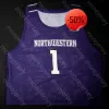 Custom Northwestern Wildcats Basketball Jersey College Pete Nance Pat Spencer Miller Kopp Young Boo Buie Gaines Robbie Beran Turner