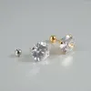 Stud Earrings 1Pair Steel Catch Round Zircon Gold Plated Cartilage Tragus Ear Lobe Studs Women Piercing Jewelry