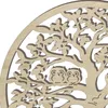 Table Mats 4pcs 11cm Round Hollow Wooden Tree Of Life Heat Insulation Mat Natural Wood Laser Cutting Woodworking Handcraft Art Deco