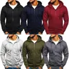 Sweats à capuche pour hommes Mode hiver manteau à capuche pour hommes couleur unie veste basique sweat zippé vêtements d'extérieur sueur à capuche manteaux chauds décontracté mâle vestes