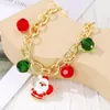 Lien Bracelets Personnalité Simple Design Bracelet À Breloques De Noël Père Noël Bonhomme De Neige Pendentif Pour Femmes Fille Beauté Doux Mignon Bijoux Xma