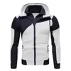 Men's Hoodies European And American-Style Slim-Fitting Cool Patchwork Casual Zipper Sweatshirt