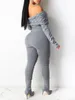 Women s Jumpsuits Rompers LW Bandeau Neck Grey Casual Fold over Bodysuits Solid Backless Off The Shoulder Skinny Plain Long Pants 231219