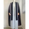 Women's Trench Coats Miyake Pleated Vintage Design Women Plus Size Coat 2024 Spring Color Collision Lapel Cardigan Luxury Female Robe