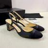 Scarpe eleganti sandali con cinturino con tacco grosso di lusso per donna ballerine firmate bowknot scarpa da barca suola albicocca ballerine francesi sandalo in vera pelle