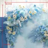 Decorative Flowers & Wreaths Blue Series Wedding Floral Arrangement Artificial Flower Row Table Road Lead T Stage Backdrop Corner 237a