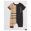 Jumpsuits Jumpsuits Newborn Designer Baby Girls And Boy Rompers Short Sleeve Cotton Kids Clothing Brand Letter Print Infant Romper Children
