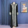 Casual Dresses African Mama Beading Dress Long Sleeve Bling Party Vestido Middle Eastern Muslim Robe V-neck Maxi Woman