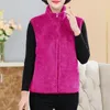 Women's Vests Winter Waistcoat Mid-aged Plush Sleeveless Vest Coat With Stand Collar Zipper Closure Neck Protection For Fall