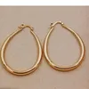 Stud Shiny Gold Color Earrings for Women Fashion Smooth Hoop Earrings Wedding Engagement Jewelry Gift 231219