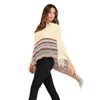 Schals Frühling Frauen Luxus Gestrickte Poncho Cape Designer Pullover Pullover Unregelmäßige Mantel Quaste Femme Herbst Gestreiften Shaw240k