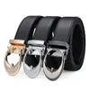Fashion Mens Business Belts Sloothing Buckle Double-Sided Använd äkta läderbälten för män i midjebältet 240T