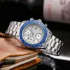 Mens Luxurys Watch Sports Automatic Omegwatches quartz Chaoba three eye steel band 6-pin watch