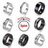 Ring Figet Spinner Rings For Women & Men Stainless Steel Rotate ly Spinning Anti Stress Accessories Jewelry Gifts2701