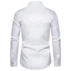 Chemises habillées pour hommes Blouse chemise à col pour hommes à manches longues coupe ajustée couleur unie hauts boutonnés vacances quotidiennes