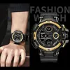 Zegarek Yikaze Black Digital Watch for Men Sports Watches Waterproof Outdoor Chronograph Chronogle Clock G Stock Sock Student Wristwatch 231219