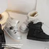 Laarzen Snowboots voor kinderen Warm bont Kinderschoenen Waterdicht Antislip Meisjeslaarzen Mode Hoge jongens Sneakers Platform Enkellaarsjes 231219