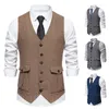 Gilets pour hommes automne costume gilet mariage homme haut simple boutonnage designer vêtements de luxe