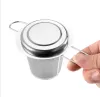 Partihandel tekanna te -infusers med cap rostfritt stål Loose Leaf Infuser Basket Filter Big Lock 1219