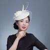 Women Chic Fascynator Hat Cocktail Wedding Party Church Kentucky Headwear Fryzury Hair Akcesoria Sinamay 2263X