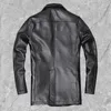 Men's Jackets Genuine Leather Jacket Male Cowhide Overcoat Autumn Winter Business Coat Trench Style Double Breasted Clothes Calfskin 231219