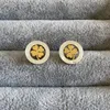 Pendientes de pareja de concha blanca y titanio para mujer, 20 estilos combinados, Color dorado, Color dorado, venta al por mayor