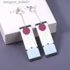 Dangle Chandelier Mode Clip Boucles D'oreilles Pour Hommes Demon Slayer Kimetsu no Yaiba Kamado Tanjirou Acrylique Oreille Clips Femmes Cosplay Boucles D'oreilles BijouxL231219