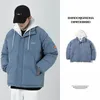 Herren-Daunenparkas, gefälschte zweiteilige Baumwolljacke, Winter, lockere, verdickte Kleidung, Hongkong-Stil, trendiger Streetwear-Brotservice-Parka-Mantel 231219