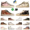 Sneakers alte Golden Mid Slide Star Novità Marche italiane midstar hi star Scarpe rosa-oro glitter Classic Leopard White Do-old Dirty Designer Shoe uomo donna