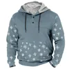 Hoodies masculinos botão para homens moda natal oversized outono vintage pulôver moletom casual