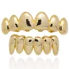 Hip Hop nieuwe Tanden Grillz Iced Out Top Bottom Tand Set Voor Mannen Vrouwen 3 Kleuren Mode Onregelmatige Tand Grillz Jewelry235D