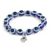 Bracelet à main de Fatima pour femmes, perles maléfiques, oeil bleu de dinde, bijoux, vente en gros